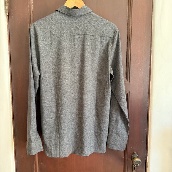 BYLT Basics Gray Vista Long Sleeve Button Down Tech Shirt Charcoal Medium - Picture 2 of 6